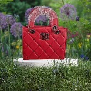 Badgley Mischka Red Quilted Mini Bag